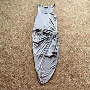 Gray, spandex high-low dress